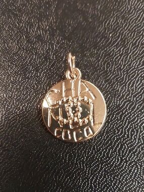 CC Gold-Tone Round COCO Pendant Charm